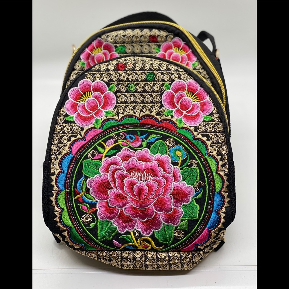 Embroidered mini backpack